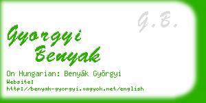 gyorgyi benyak business card